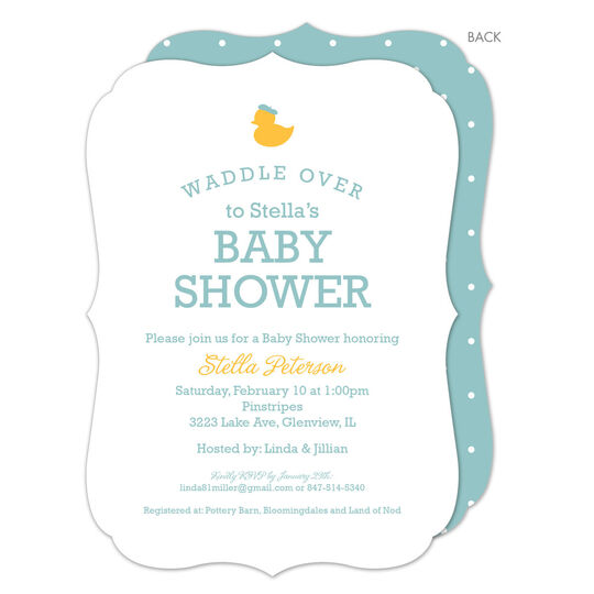 Lagoon Waddle Over Shower Invitations